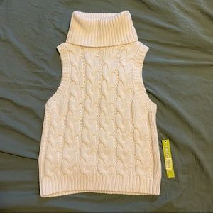 Gianni Bini Sleeveless Turtleneck Micah Sweater - Ivory